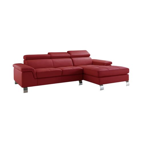 Canap D'angle Cuir Mishima - Rouge - Angle Droit