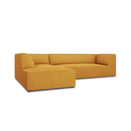 Canap D'angle Gauche 4 Places En Tissu Structurel Jaune