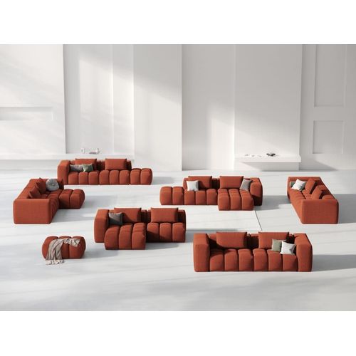 Canap D'angle Gauche Modulable 3 Places En Tissu Structurel Corail