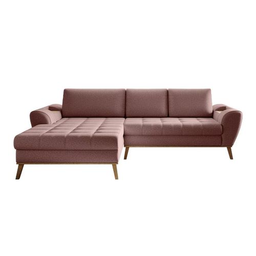 Canap D'angle Indiana 154, Rose, Fonction De Couchage, 282x175x86cm