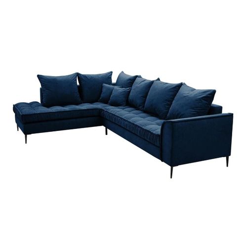 Canap D'angle Kingsport 113, Bleu, Fonction De Couchage, 306x227x90cm