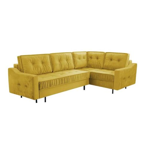 Canap D'angle Kingsport 115, Jaune, Fonction De Couchage