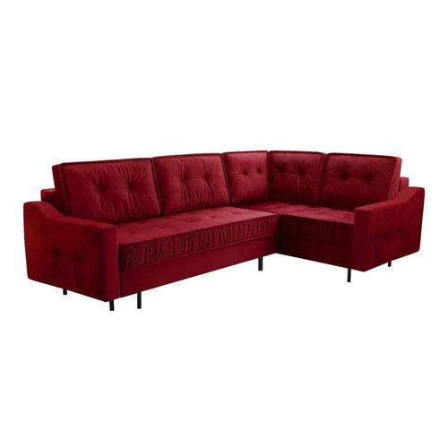 Canap D'angle Kingsport 115, Rouge, Fonction De Couchage