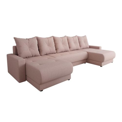 Canap D'angle Memphis 106, Rose, Fonction De Couchage, 290x135x82cm