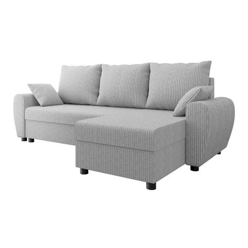Canap D'angle Memphis 123, Gris, Fonction De Couchage, 242x139x83cm