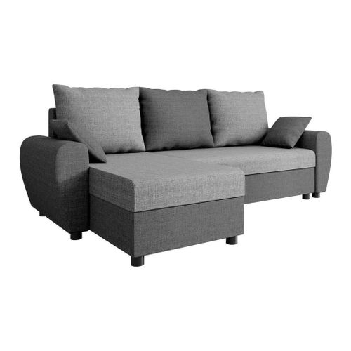 Canap D'angle Memphis 123, Gris, Fonction De Couchage, 242x139x83cm