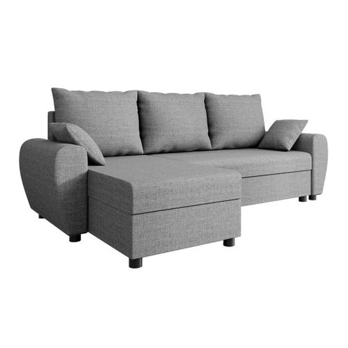 Canap D'angle Memphis 123, Gris, Fonction De Couchage, 242x139x83cm