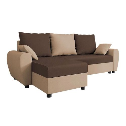 Canap D'angle Memphis 123, Marron, Fonction De Couchage, 242x139x83cm