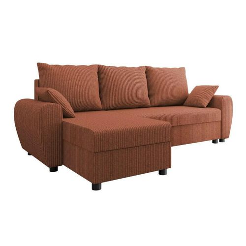 Canap D'angle Memphis 123, Rose, Fonction De Couchage, 242x139x83cm