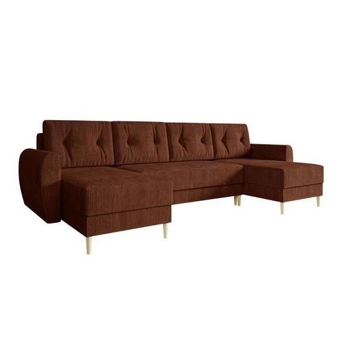 Canap D'angle Memphis 140, Marron, Fonction De Couchage, 307x139x95cm