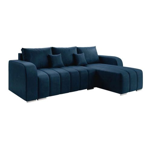 Canap D'angle Muncie 107, Bleu, Fonction De Couchage, 244x147x86cm