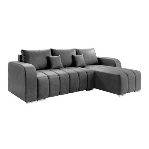 Canap D'angle Muncie 107, Gris, Fonction De Couchage, 244x147x86cm
