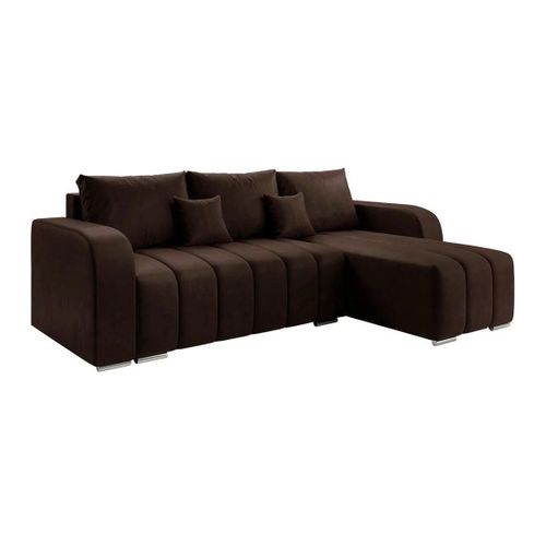 Canap D'angle Muncie 107, Marron, Fonction De Couchage, 244x147x86cm