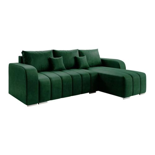 Canap D'angle Muncie 107, Vert, Fonction De Couchage, 244x147x86cm