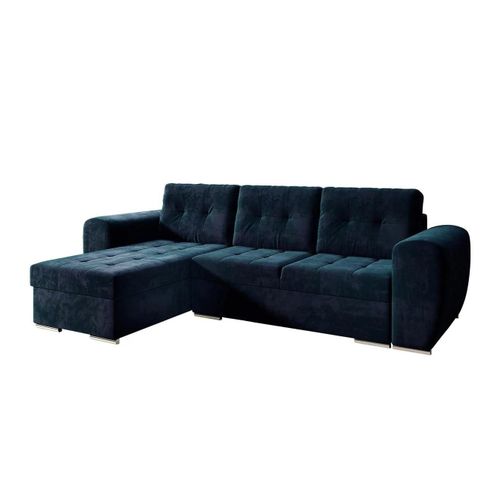 Canap D'angle Muncie 109, Bleu, Fonction De Couchage, 256x157x97cm