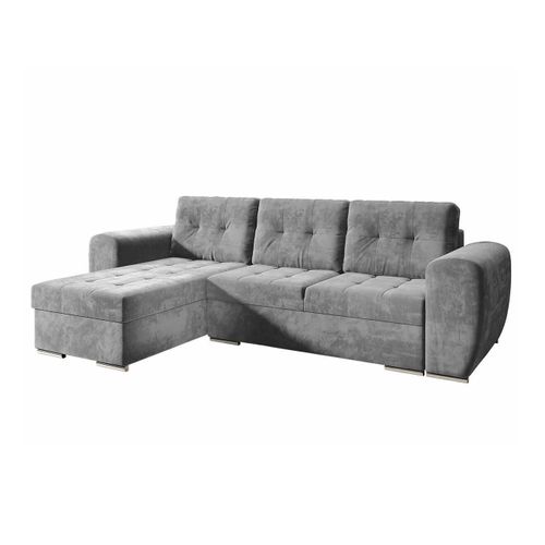 Canap D'angle Muncie 109, Gris, Fonction De Couchage, 256x157x97cm