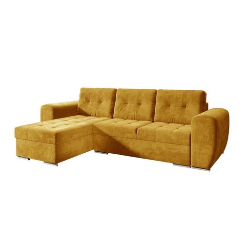 Canap D'angle Muncie 109, Jaune, Fonction De Couchage, 256x157x97cm