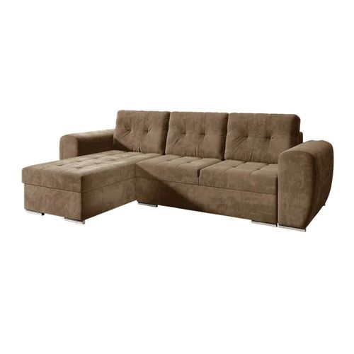 Canap D'angle Muncie 109, Marron, Fonction De Couchage, 256x157x97cm