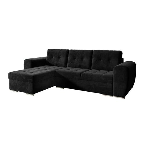Canap D'angle Muncie 109, Noir, Fonction De Couchage, 256x157x97cm