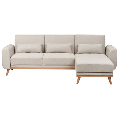 Canap D'angle Ollsta Beige Clair Tissu Ct Gauche