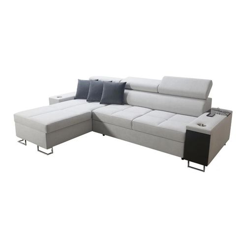 Canap D'angle Pearland 107, Gris, Fonction De Couchage, 272x170x84cm