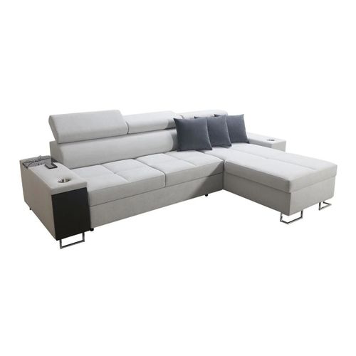 Canap D'angle Pearland 107, Gris, Fonction De Couchage, 272x170x84cm
