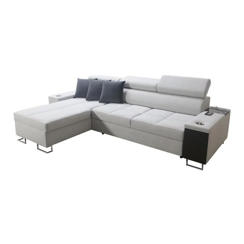 Canap D'angle Pearland 108, Gris, Fonction De Couchage, 290x183x84cm
