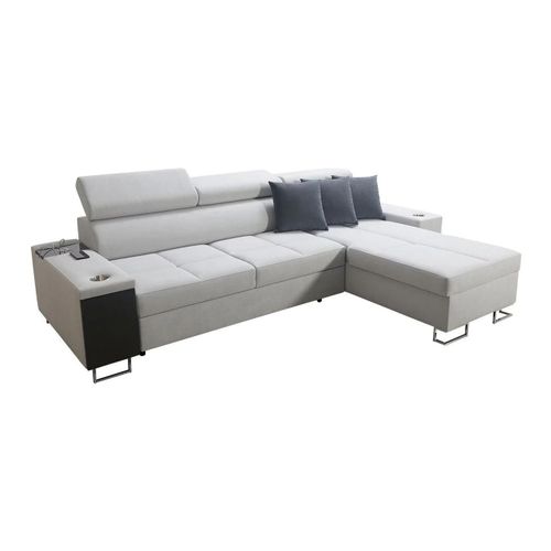 Canap D'angle Pearland 108, Gris, Fonction De Couchage, 290x183x84cm