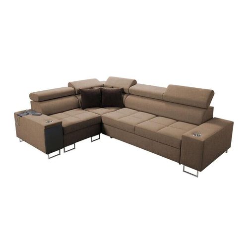 Canap D'angle Pearland 109, Gris, Fonction De Couchage, 283x207x84cm
