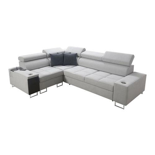 Canap D'angle Pearland 109, Gris, Fonction De Couchage, 283x207x84cm