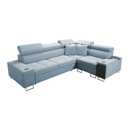 Canap D'angle Pearland 109, Gris, Fonction De Couchage, 283x207x84cm