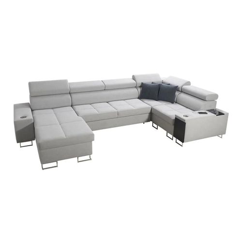 Canap D'angle Pearland 112, Gris, Fonction De Couchage, 360x207x84cm