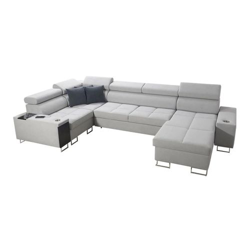 Canap D'angle Pearland 112, Gris, Fonction De Couchage, 360x207x84cm