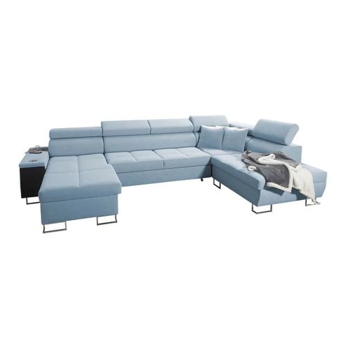 Canap D'angle Pearland 114, Bleu, Fonction De Couchage, 360x221x84cm