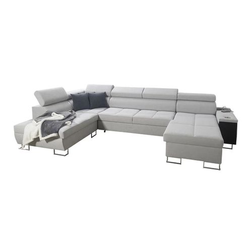 Canap D'angle Pearland 114, Gris, Fonction De Couchage, 360x221x84cm