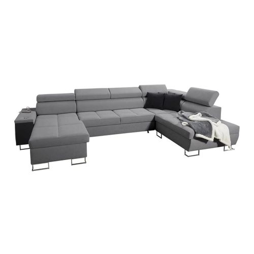 Canap D'angle Pearland 114, Gris, Fonction De Couchage, 360x221x84cm