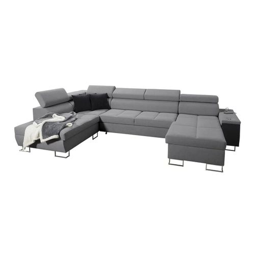 Canap D'angle Pearland 114, Gris, Fonction De Couchage, 360x221x84cm