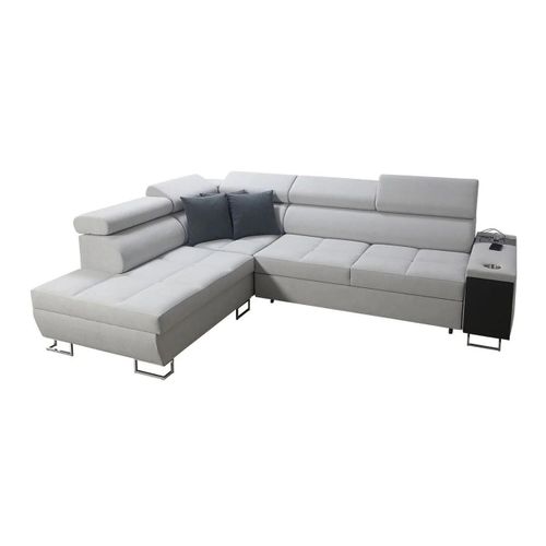 Canap D'angle Pearland 115, Gris, Fonction De Couchage, 283x221x84cm