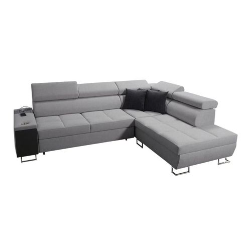 Canap D'angle Pearland 115, Gris, Fonction De Couchage, 283x221x84cm