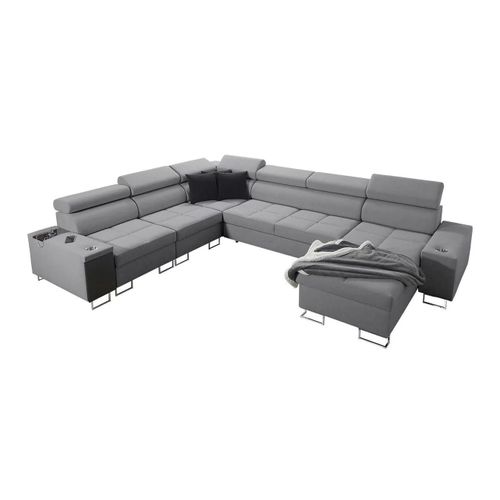 Canap D'angle Pearland 116, Gris, Fonction De Couchage, 360x284x84cm