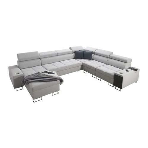 Canap D'angle Pearland 116, Gris, Fonction De Couchage, 360x284x84cm