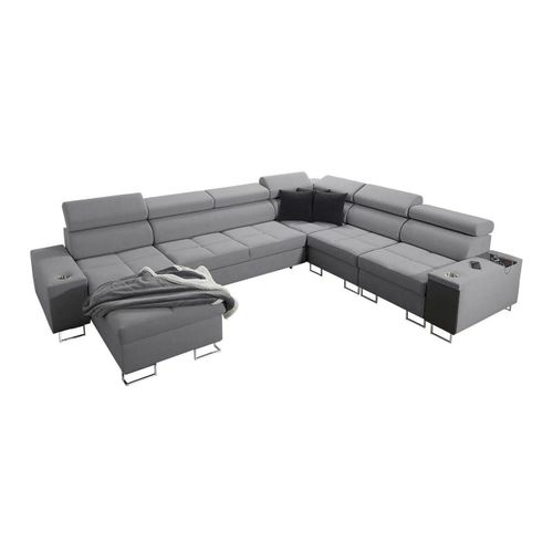 Canap D'angle Pearland 116, Gris, Fonction De Couchage, 360x284x84cm