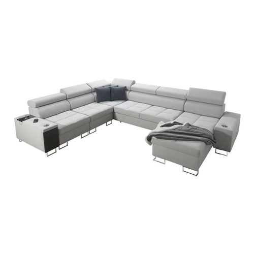 Canap D'angle Pearland 116, Gris, Fonction De Couchage, 360x284x84cm