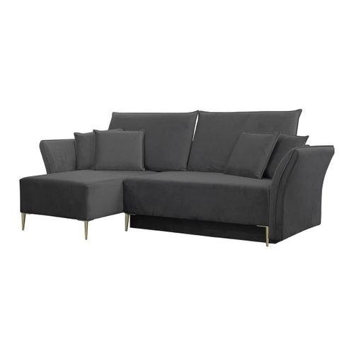 Canap D'angle Providence 146, Noir, Fonction De Couchage