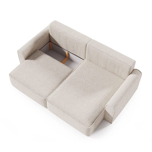 Canap D'angle Rversible Convertible 3 Places Coffre Boucl Beige