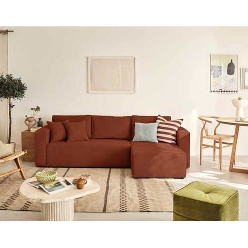 Canap D'angle Rversible Convertible 4 Places En Velours Textur