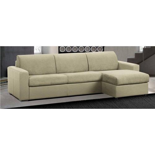 Canap D'angle Rversible Express Master Couchage 120 Cm Matelas 18cm Polyurthane Beige