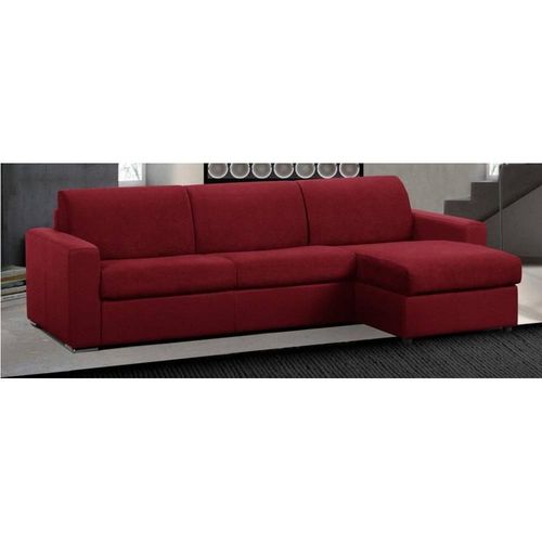 Canap D'angle Rversible Express Master Couchage 140cm Matelas 18cm Tweed Rouge