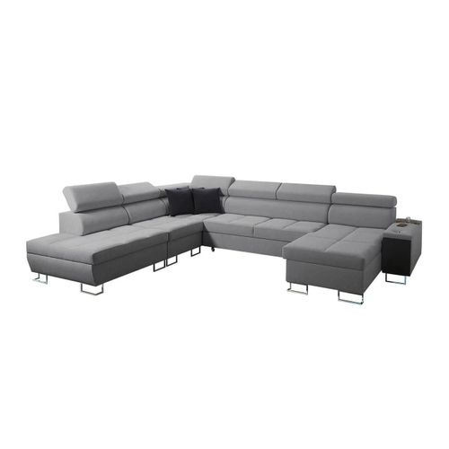 Canap D'angle Sarasota 135, Gris, Fonction De Couchage, 360x298x84cm