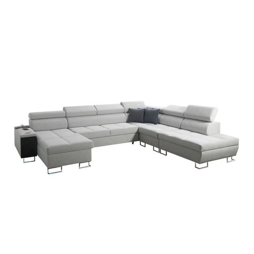 Canap D'angle Sarasota 135, Gris, Fonction De Couchage, 360x298x84cm